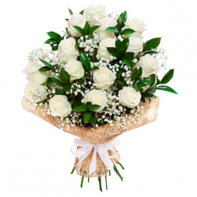 Altunizade Çiçek Siparişi Beyaz Gül Buketi 15 Gül